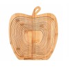 GMMH Foldable Basket Bamboo Decorative Bowl, Fruit Bowl, Wood Apple