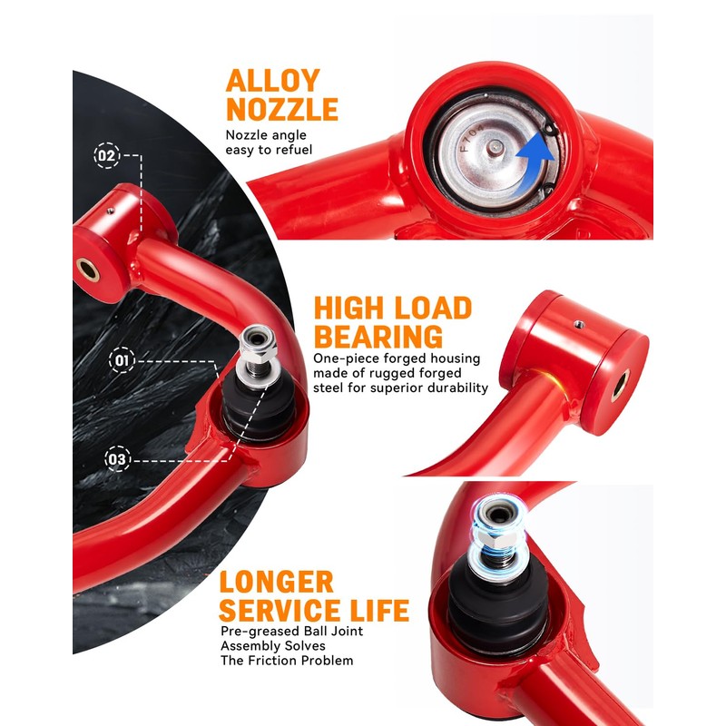 2-4" Front Upper Control Arms For 2004-2024 F150 with Ball