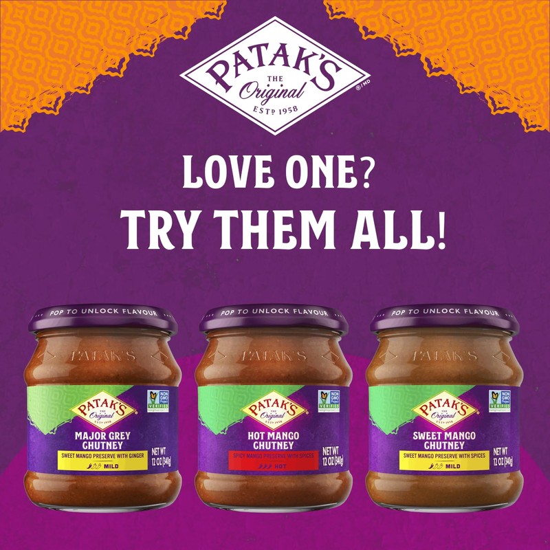 Patak’s Major Grey Chutney - Mild Mango Chutney with Ginger