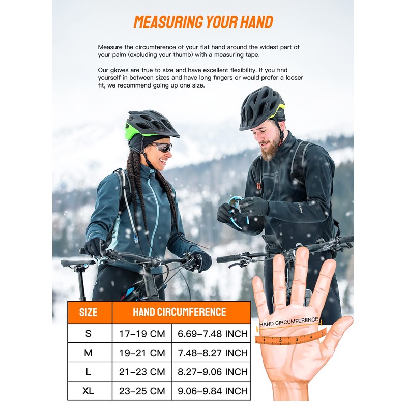 TRENDOUX Gloves Men Women Thick Warm Touchscreen Cycling Gloves Thermal