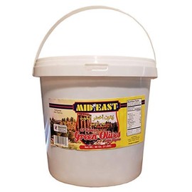 Mid East El Koura Green Olives w/Thyme, 5lbs