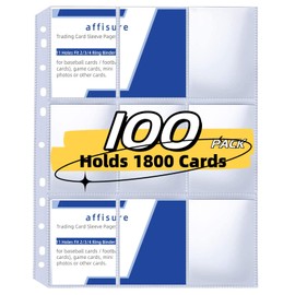 9 Pocket Card Sleeves ，Holds 1800 Cards ，Trading Card Binder Sleeves，High Quality Thickened，Card Binder Sleeves, 3 Ring 9 Pocket Pages for Sports Cards, Coupons, Game Cards，200 Pack