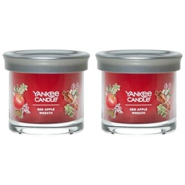 Yankee Candle Small Tumbler Scented Single Wick Jar Candle, Red Apple Wreath, Over 20 Hours of Burn Time, 4.3 Ounce (Pack of 2)