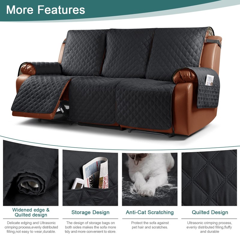 Ruaozz Waterproof Recliner Couch Covers 1-Piece Sofa Covers Washable Recliner