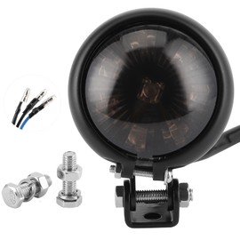 LED Tail Light Brake Rear Lamp with Mounting Fixing Screw Rod Universal for 12V MotorcycleBlack Housing Smoked Lens