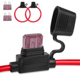 Inline Fuse Holder 12V 2 Pack, Extended Version 10 AWG Waterproof Fuse Holder 13.8 Inch, in Line Fuses Holders 12V with 2 Pcs Standard Car Fuses 40A Blade Holders for Automotive, Marine by XIOGZAXI