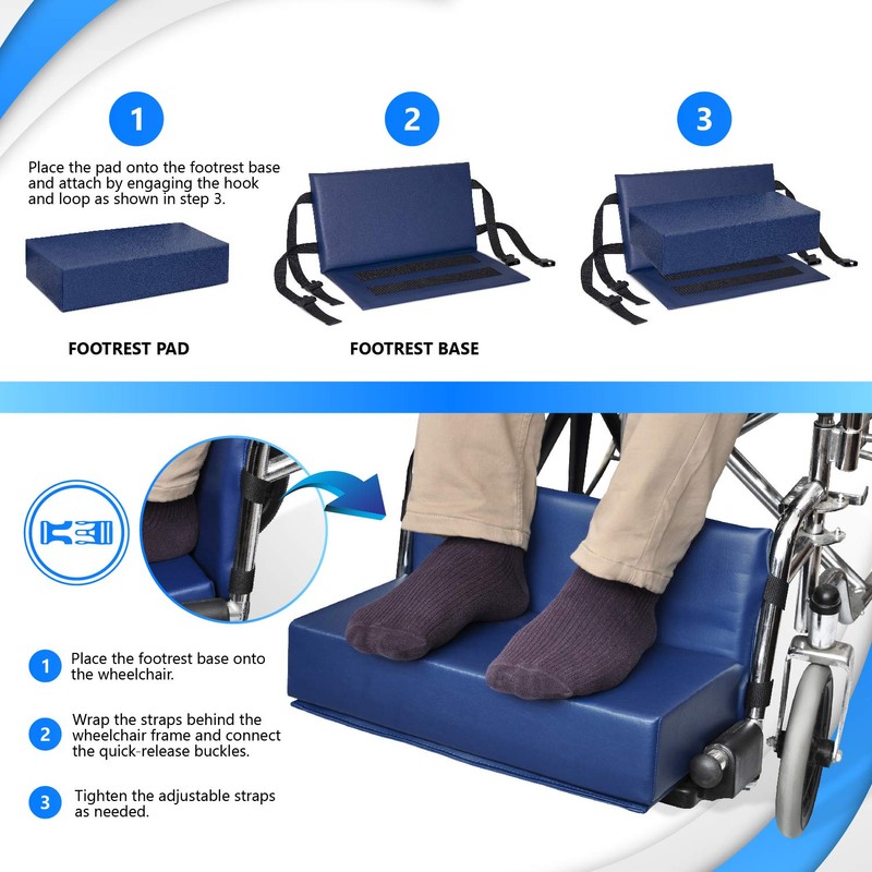 NYOrtho Wheelchair Foot-Rest Extender Elevating Pad - Leg Cushion Protector