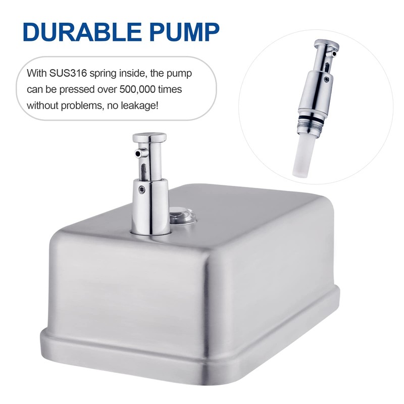 VANNSOO Commercial Wall Mount Stainless Steel Soap Dispenser, Corrosion Proof