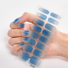 Virellay UV Gel Nail Foil, Full Cover Gel Nail Stickers (Blue, Full Cover)