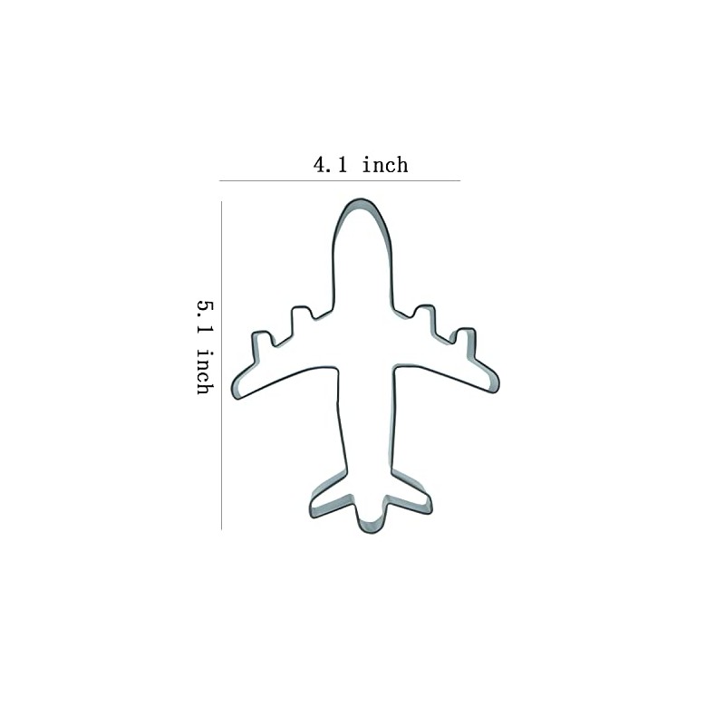 Keewah Airplane Cookie Cutter, 5.2 x 4.1 inch, Stainless Steel
