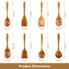 AIUHI Wood Spoons for Cooking, Nonstick Kitchen Utensil Set, Wooden