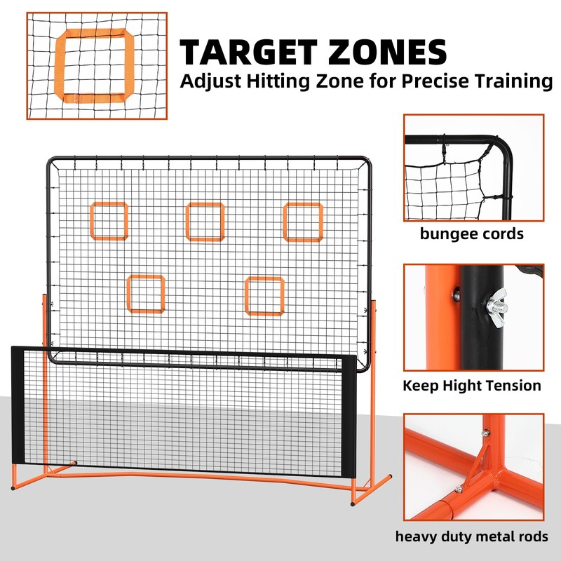 FAHKNS Pickleball Rebounder Training Equipment, Pickleball Rebound Net, for Single