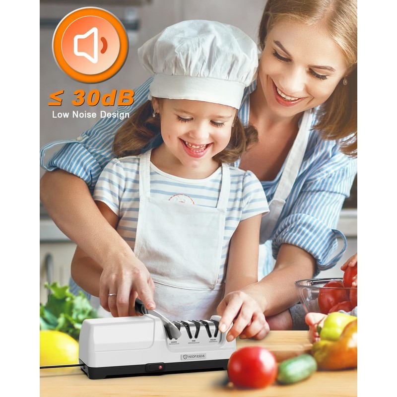 YeopAsda Electric Knife Sharpeners for Kitchen Knives 3 Stage Automatic