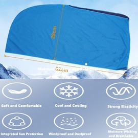 Aurorasports Cooling Hoodie Towels, UV Sun Protection Cooling Towel for Hot Weather Travel, Sport Head Towel for Neck and Face Quick Drying Absorbent Travel Towel (4 Pack-Green/Pink/Gray/Blue)