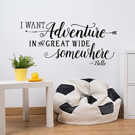 Old Barn Rescue Company Kid's Room Wall Decal, I Want Adventure in the Great Wide Somewhere Decal, Beauty and the Beast, Nursery Decor, Adventure Wall Quote