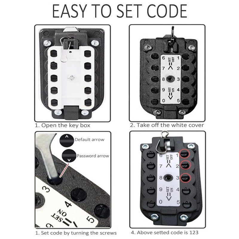 JASEASYZ Key Lock Box for Outside Wall Mount, Waterproof Spare