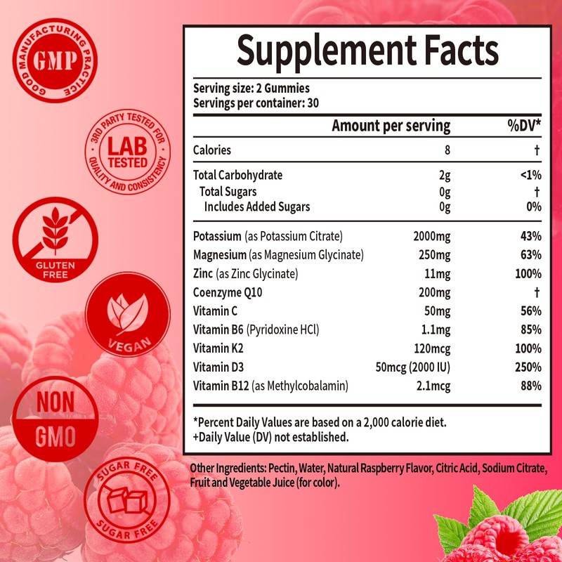 Potassium Citrate Gummies 2000mg, Liposomal High Potency Electrolyte Gummy