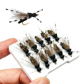 Qievcrme 10Pcs Fly Fishing Lures Dry Flies Bionics Mayfly Foam Body Topwater Floating Lures Fishing for Trout, Bass, Salmon