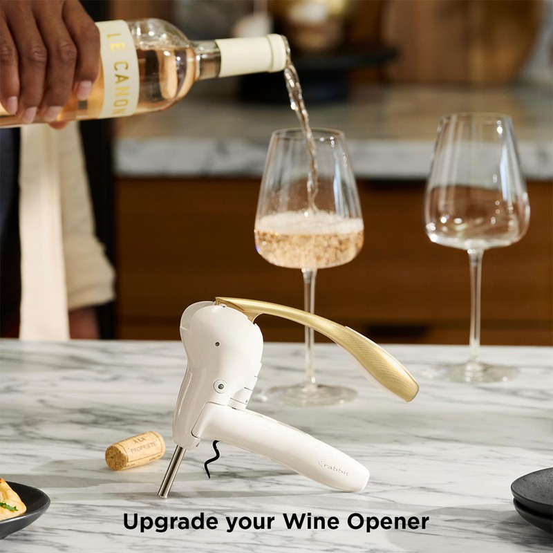Rabbit Wine Opener, 7.8x6.3, White