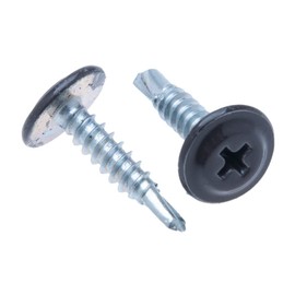 4.2 mm x 19 mm Multi-color Self-tapping, Self-drilling Montage Screws Phillips, Fine Thread and Flat Head, Powder Coated RAL8019 Grey brown, Hardened Steel Screws for Thin Steel Parts (250 pcs)