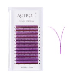 ACTROL YY Eyelashes Extension Lashes Purple D Curl 0.07mm 8-15mm Mixed Y Lash Volume Extension Easy Fans Y Shaped Premade Soft Eyelashes Supply