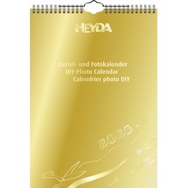 Heyda 2025 Year Bound Craft Photo Calendar 1 Sheet = 1 Month A4 Gold