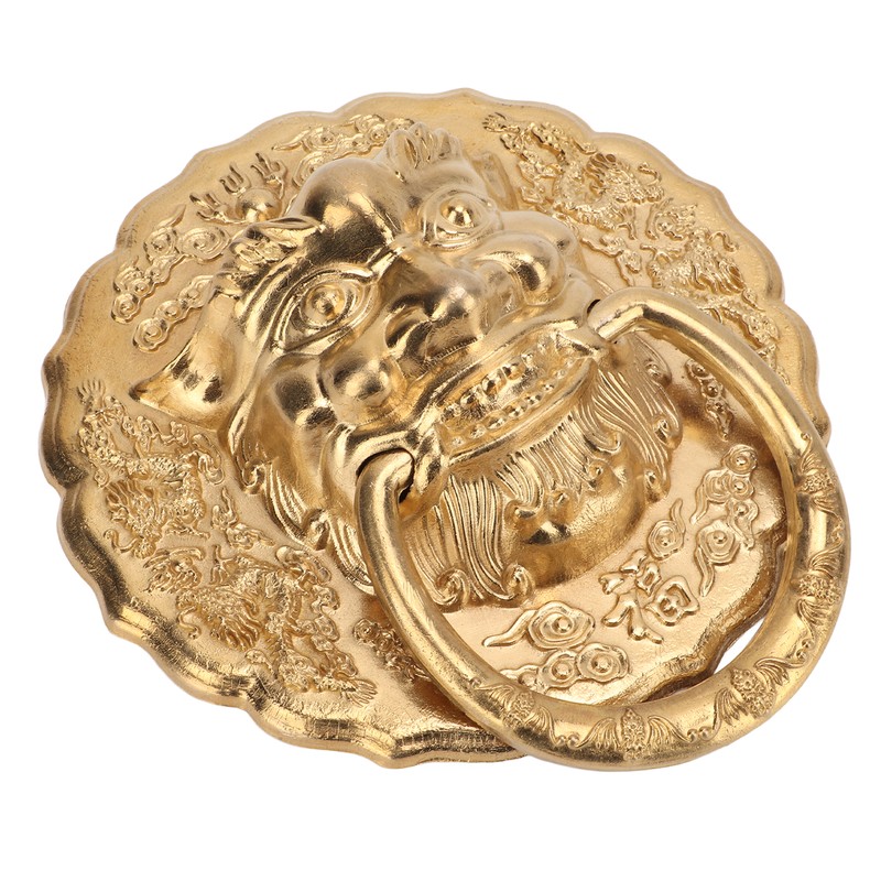Door Knocker Chinese Animal Head Style Modelled Antique Brass Easy
