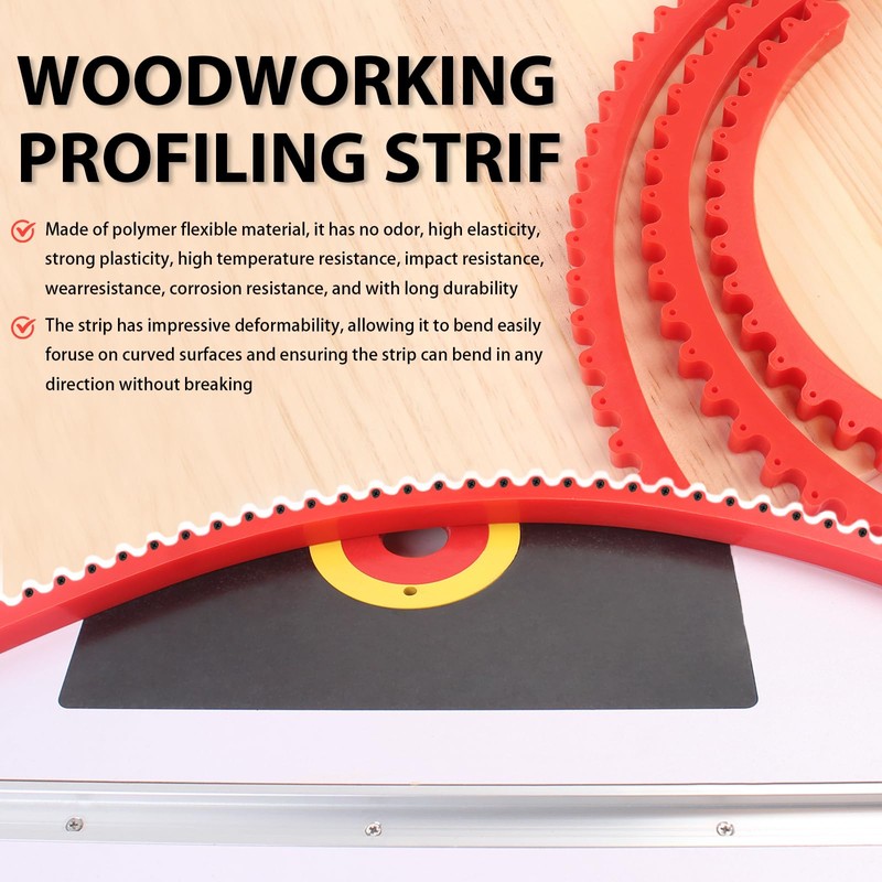 JCFANTS 39 inch Flexible Curve Template, Professional Woodworking Profiling Strip