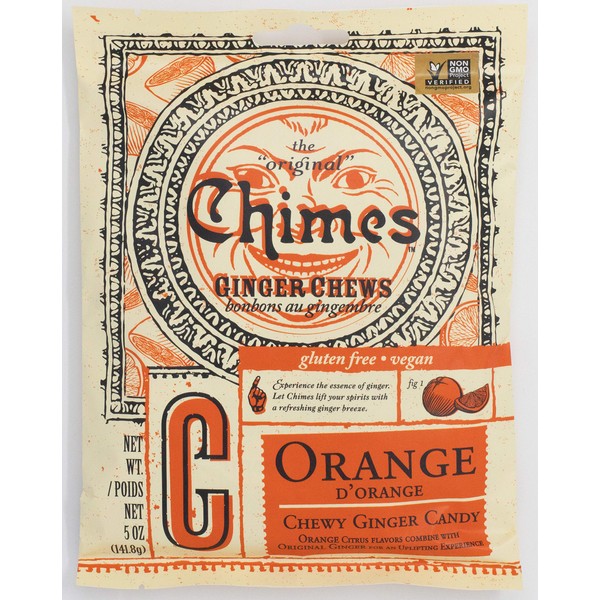 Chimes Orange Ginger Chews, 5-Ounce Bags (Pack of 10)