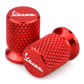 USPANDI CNC Aluminum Rubber Tyre Valve Air Port Cover Cap Motorcycle Accessories for Piaggio Vespa GTS GTV LX 60 125 250 300 Primavera Sprint (Color : Red)