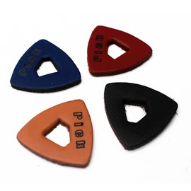 TUOREN Soft Leather Ukulele Picks Produces Richer Warmer Tone for Ukulele Guitar Bass 4pcs Triangle Shape + 4pcs Diamond Shaped Cutout Hole (Multi-Color)