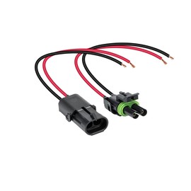 ONLINE LED STORE True Mods 2-Wire Weather Pack Connector Kit Assembled with 10" 12 AWG Wires