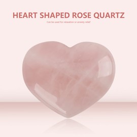 Cuarzo Rosa en Forma de Corazón Piedra de Cristal Alivio de la Ansiedad Recibe Energía Tamaño Grande Textura Exquisita Corazón de Cristal para la Meditación