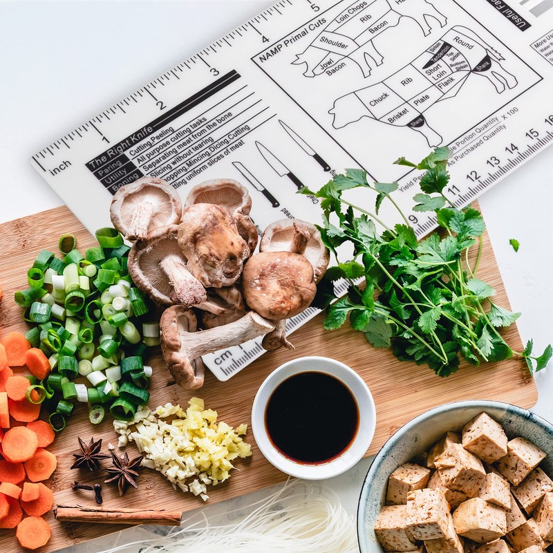 UPTTHOW Culinary Ruler Acrylic Cutting Reference Template Cooking Measurement for