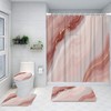 Ansouyi 4Pcs Bathroom Shower Curtain Sets with Non-Slip Rugs, Toilet
