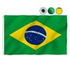 Brazil Flag 3 x 5 Foot【Fly Breeze】, Quadruple Stitched 100D