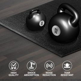 Treadmills Mat for Health & Fitness Exercise Equipment - Anti-Fatigue Elliptical, Bike, Jump Rope Mat, 6mm Thick, Used On Hard Floors and Carpet Protection 36"x60"