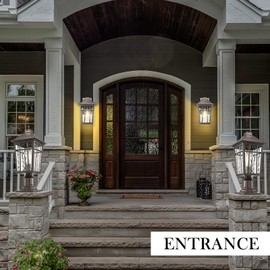 Darkaway Large Outdoor Sconce Lights Wall Light Fixtures,14inch Exterior Porch Light Outdoor Sconce Anti-Rust Outside Light with Water Ripple Glass for Patio Yard Garage, 2 Pack