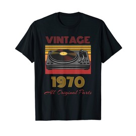 Vinyl Record Collector Vintage 1970 Old School DJ Birthday T-Shirt