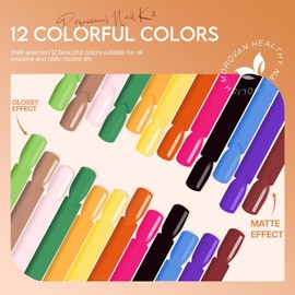 Morovan Acrylic Powder Set - 12 Colors Acrylic Nail Powder Kit Professional Solid Colored Acrylic Nail Powder Polymer for Acrylic Nail Extension Carving DIY Acrylic Nails Art