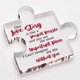 Romantic Birthday Gifts for Her, Valentine Day Gifts for Him Her Boyfriend Girlfriend, Anniversary Sign Gifts for Her, I Love You Gifts for Her Him, Our Love Story Is like a Perfect Puzzle Sign