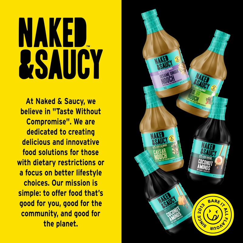 Naked & Saucy Low Sodium Coconut Aminos, Soy Sauce Substitute,