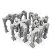 QP3D Battle Ruined Building Pillars Wall, Terrain Scenery for Tabletop