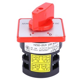Changeover Switch 20A 380V~4KW HZ5-20/4 L02 6 Terminals Rotary Changeover Switch 2 Position Rotate Cam Combination Changeover Switch