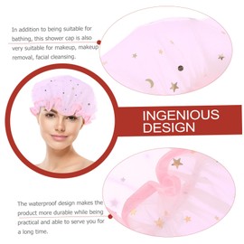 Baluue 2sets Shower Cap Boys and Girls Elastic Bath Cap Satin Outer Soft Inner for Protecting Hair 2pcs*2