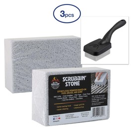 Better Grillin BBQ Bundles Offer Savings to Help Enjoy Time Together and Good Food with Scrubbin Stone and BBQ Mop - Size: 3pc Gift Set, Color: Multi-Color