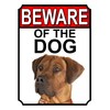 SHAWPRINT BEWARE OF THE DOG METAL GATE SIGN RHODESIAN RIDGEBACK