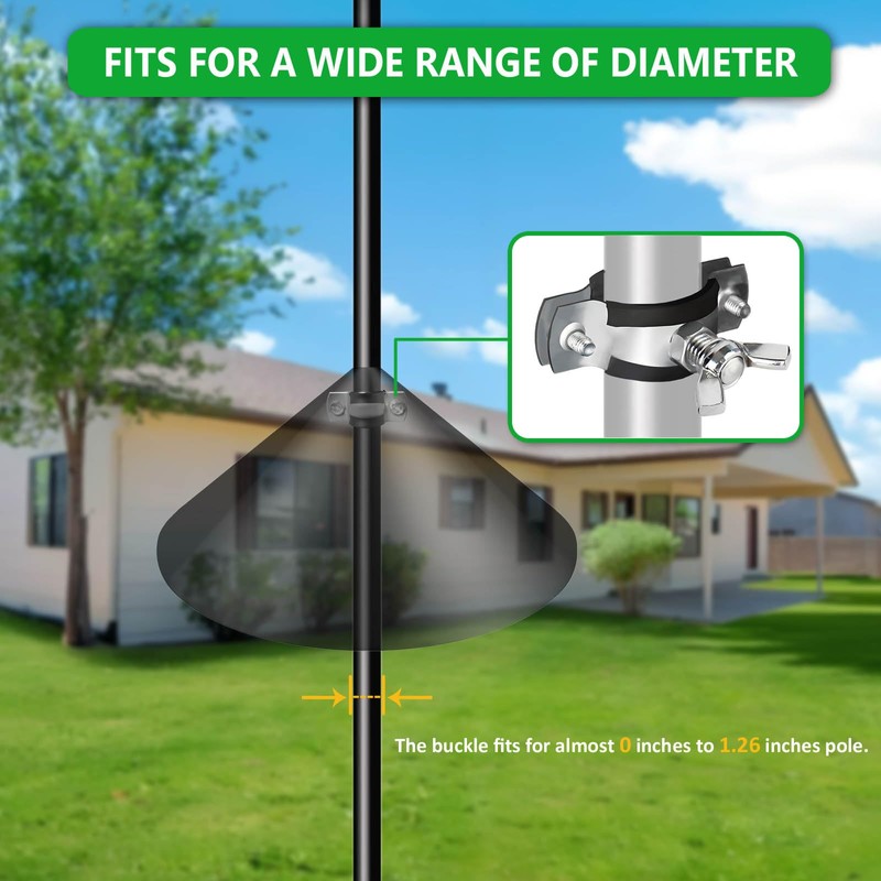 Metal Squirrel Baffle Bracket for Bird Feeder Pole, Heavy Duty