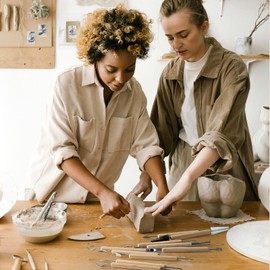 UUSYCUN UUSYCUN 11PCS Wooden Clay Tool Set, Double-Head Ceramic Modeling Tool, Pottery Sculpting Tools for Carving, Molding, Cutting, Trimming, Pottery Wheel, Crafting Supplies, Beginners, Adults, Students