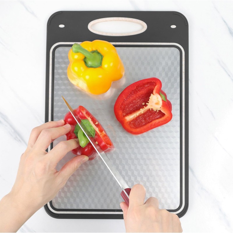 2 in 1 Stainless Steel Chopping Board & Plastic Cutting